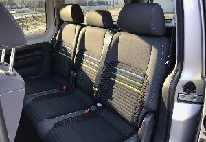VW Caddy IV Maxi Mietwagen Heckausschnitt
